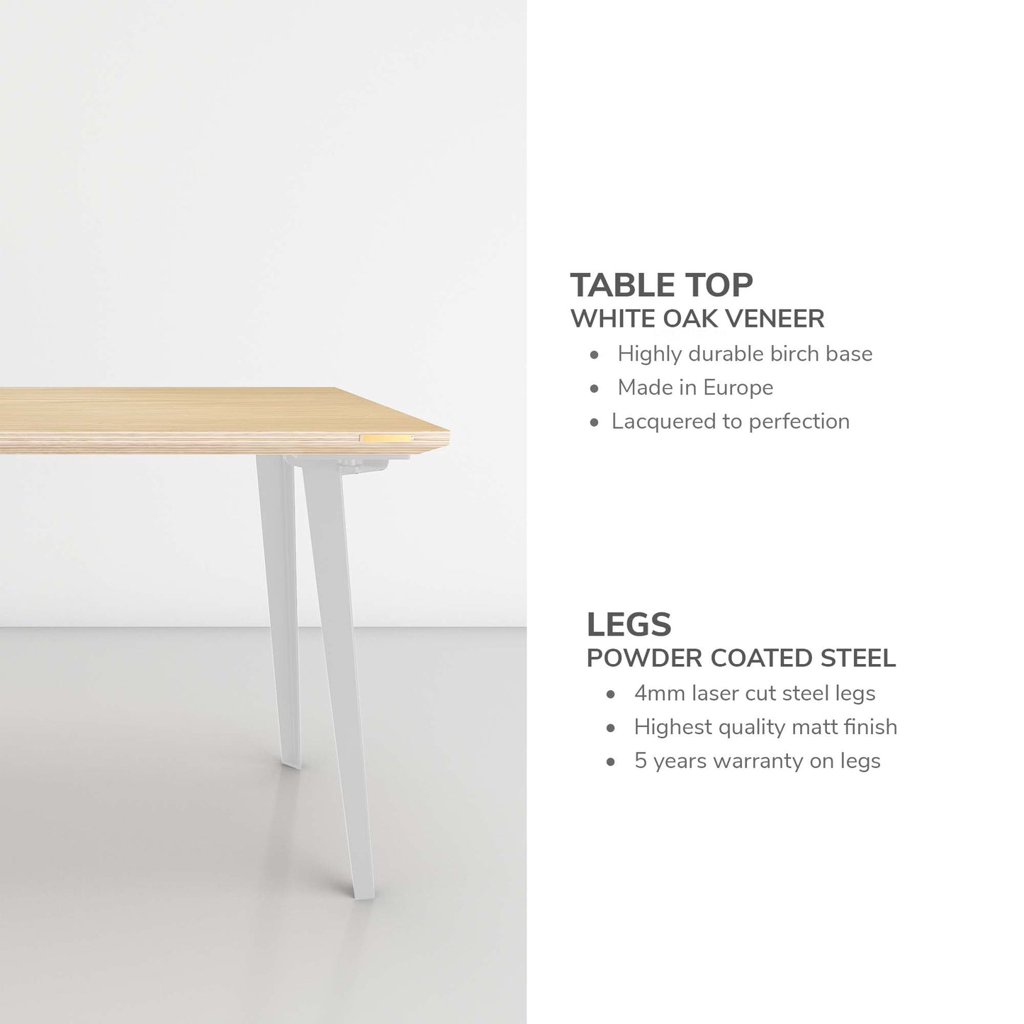 Takeshi Desk (4x2 feet) - White Oak