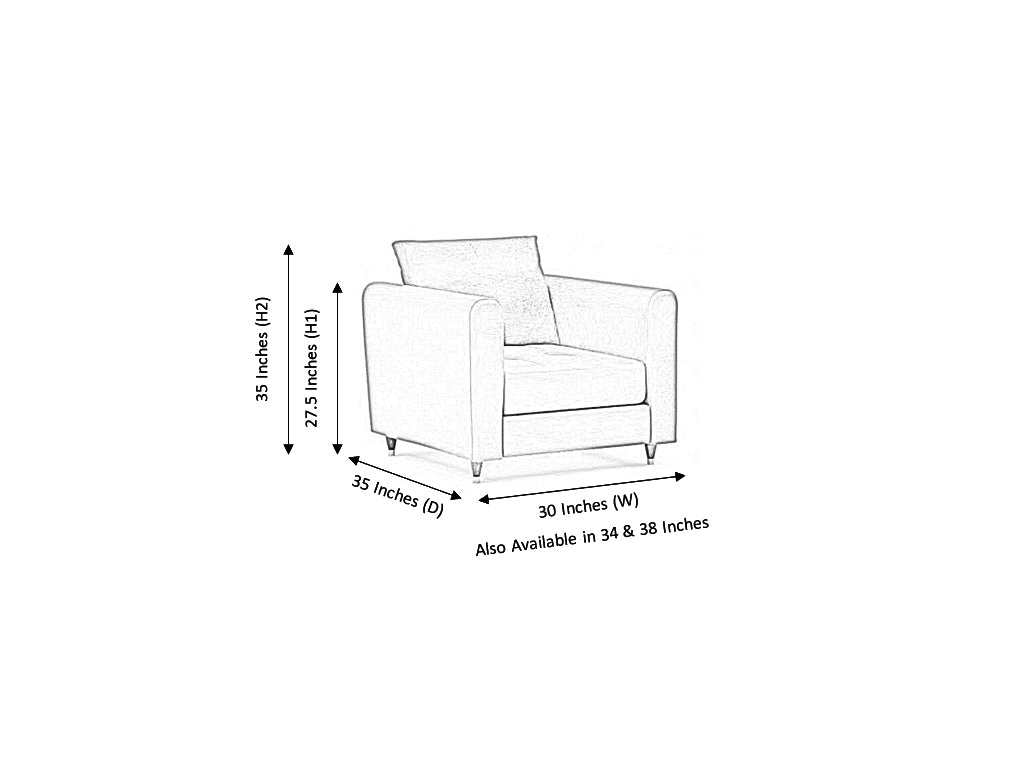 Zinc 1 Seater Artificial Leather Sofa