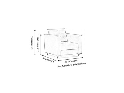 Zinc 1 Seater Artificial Leather Sofa