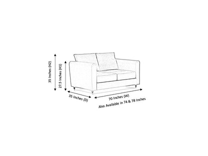 Zinc 2 Seater Fabric Sofa