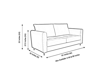 Zinc 3 Seater Fabric Sofa