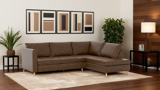 Zinc Corner Artificial Leather LHF With Chaise