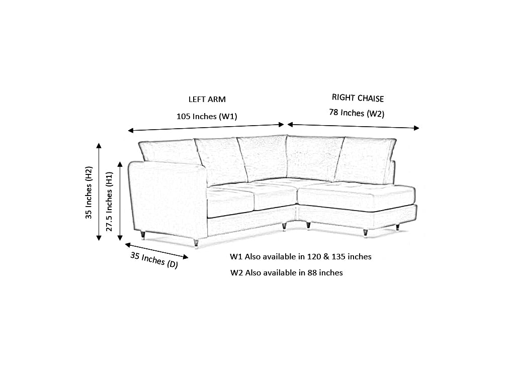Zinc Corner Fabric LHF With Chaise